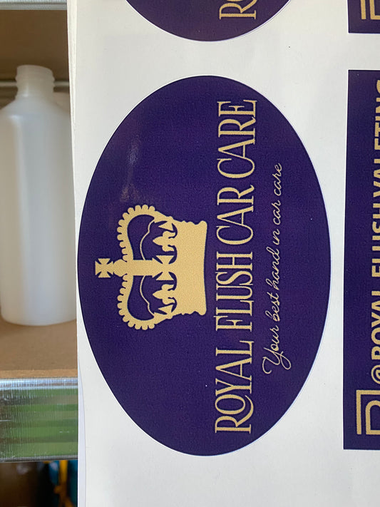 Royal Flush Car Care Oval Sticker